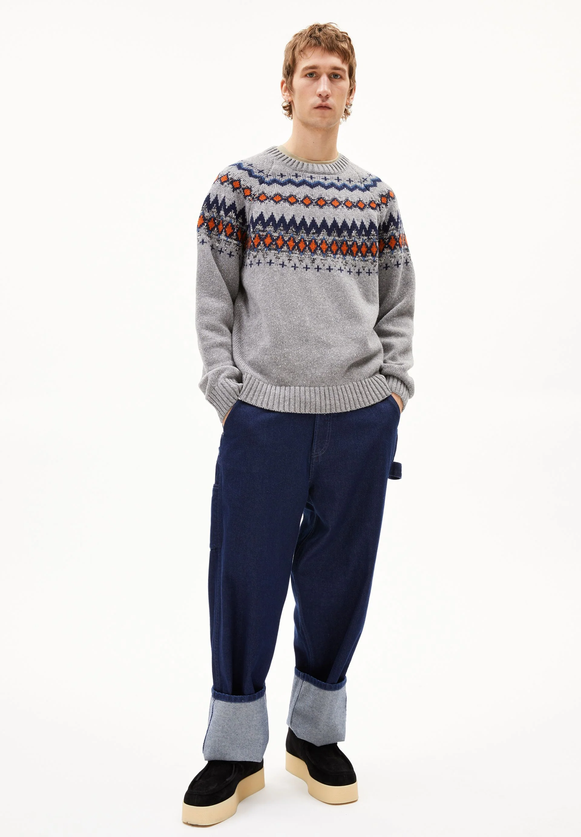 KAALLA FAIR ISLE | silver melange-dusty orange - Image 5